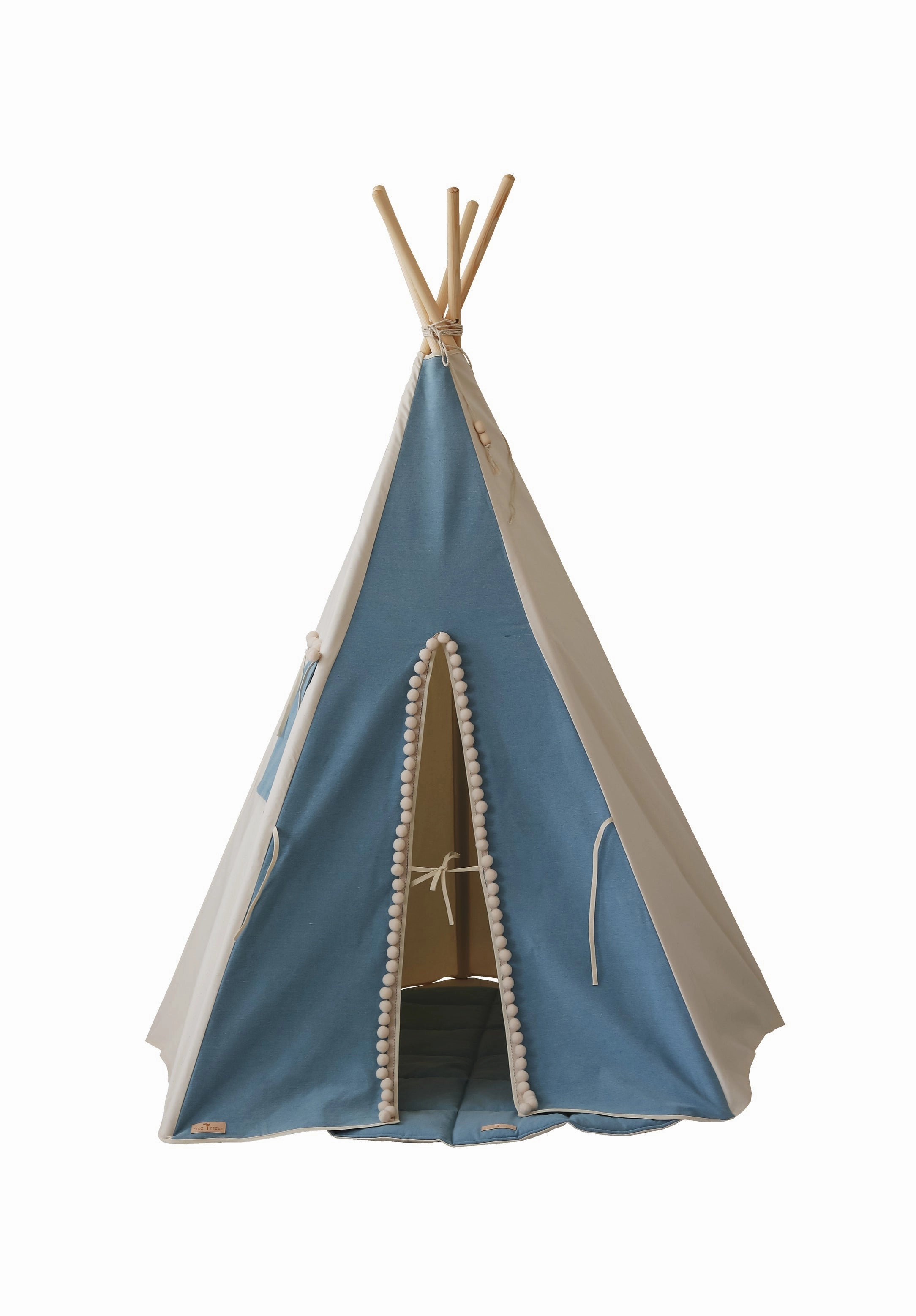 Jeans Teepee Tent with Pompoms