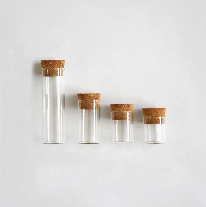 June & December Large Specimen Bottles with Cork, Set of 10