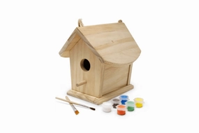 Kinderfeets Birdhouse with Paint and Brushes