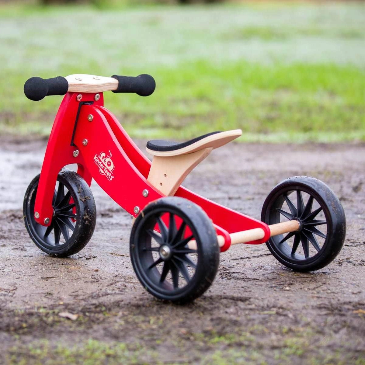 Kinderfeets Tiny Tot 2 in 1 Balance Bike - Cherry Red