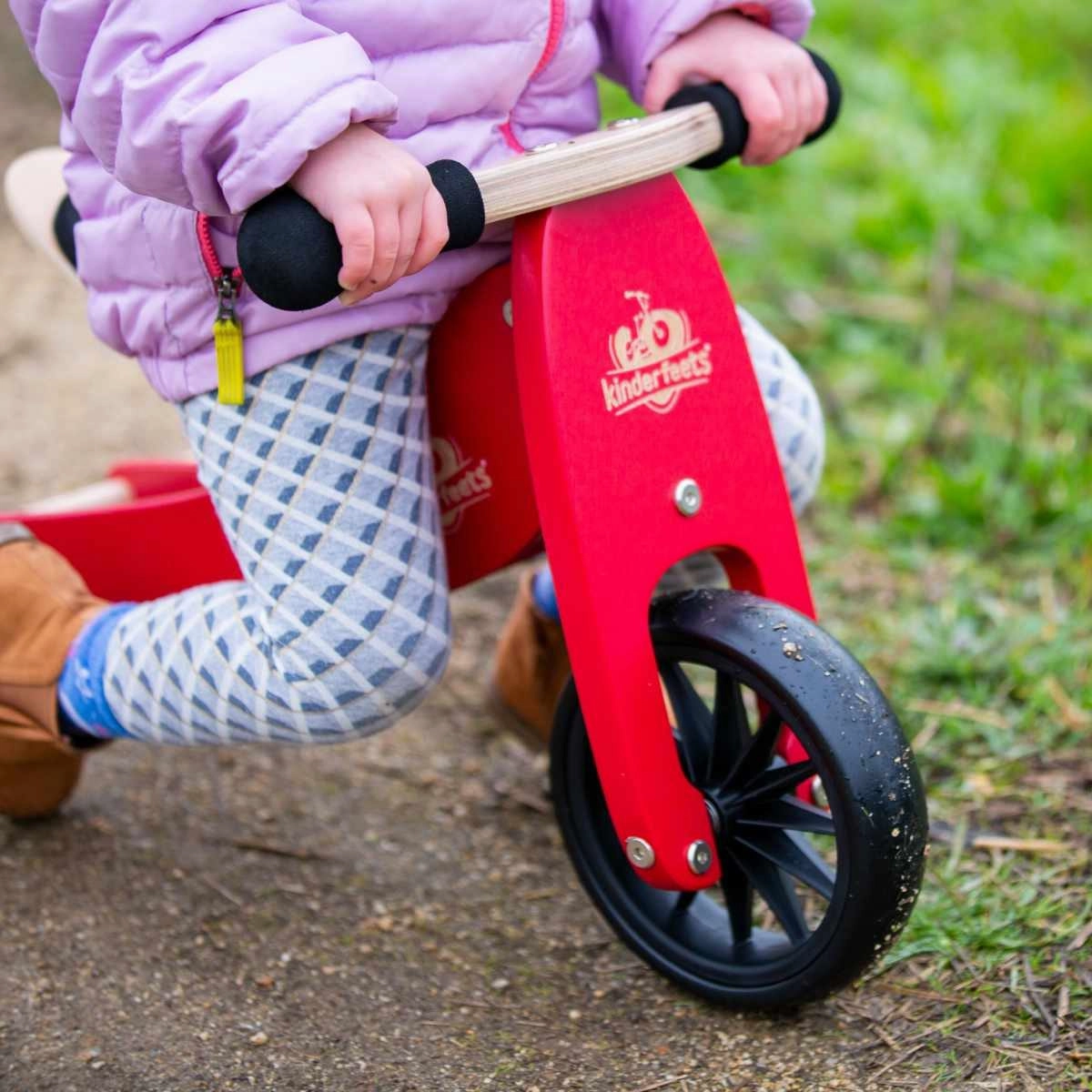 Kinderfeets Tiny Tot 2 in 1 Balance Bike - Cherry Red
