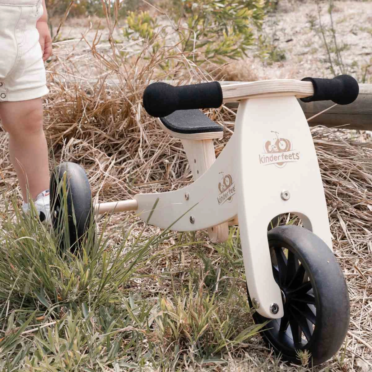 Kinderfeets Tiny Tot 2 in 1 Balance Bike - Cream