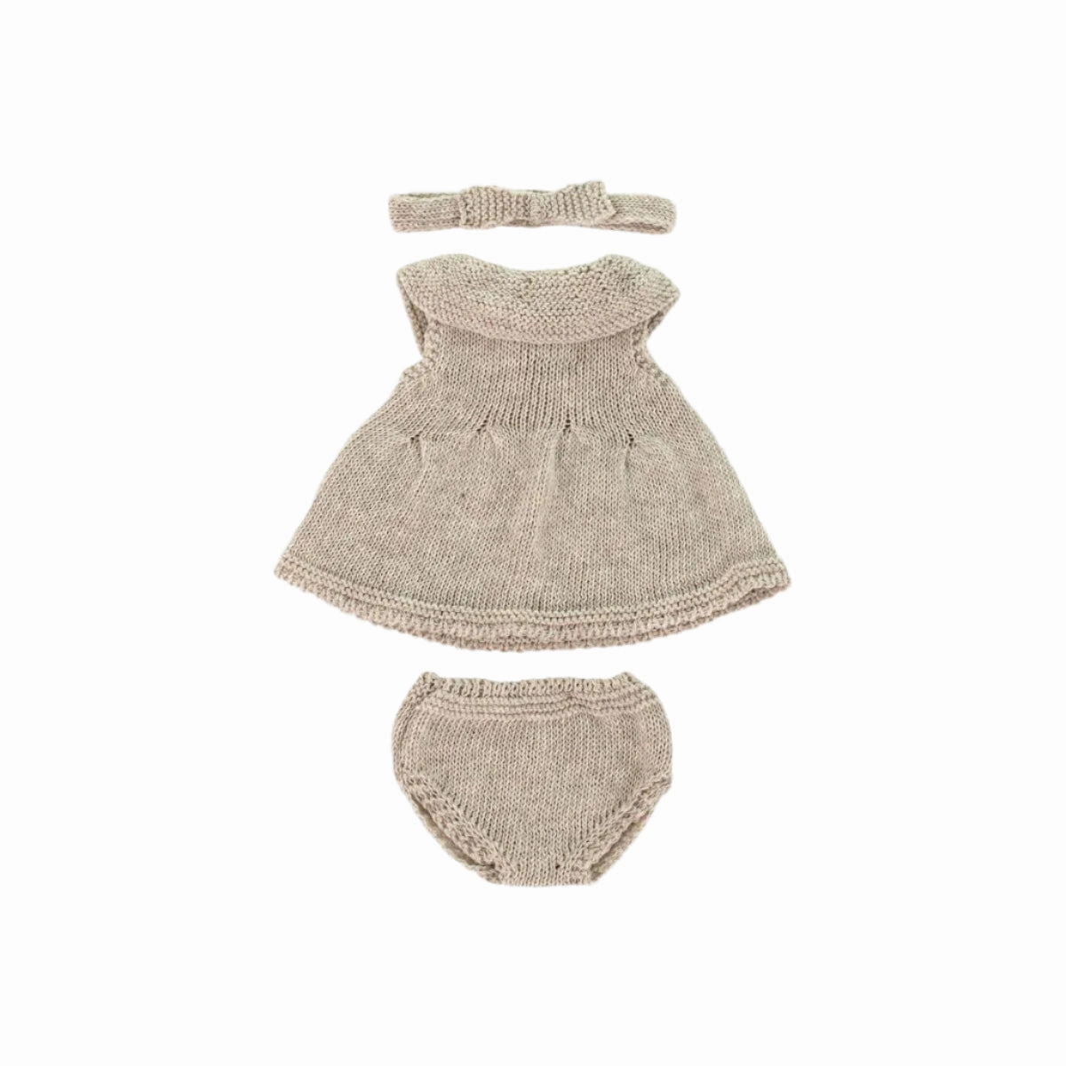 Knit Doll Outfit - 12" Dress & Headband