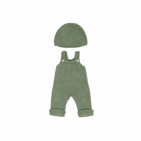 Knit Doll Overall & Beanie Hat Set - 15"