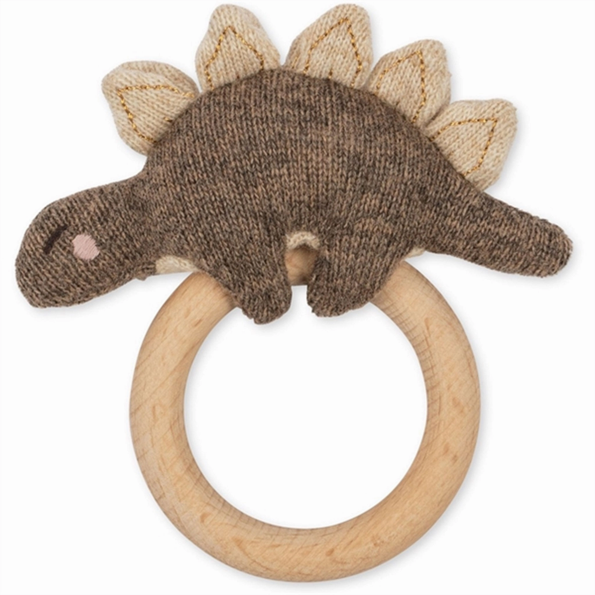 Konges Sljd Brown Melange Activity Knit Ring Dino