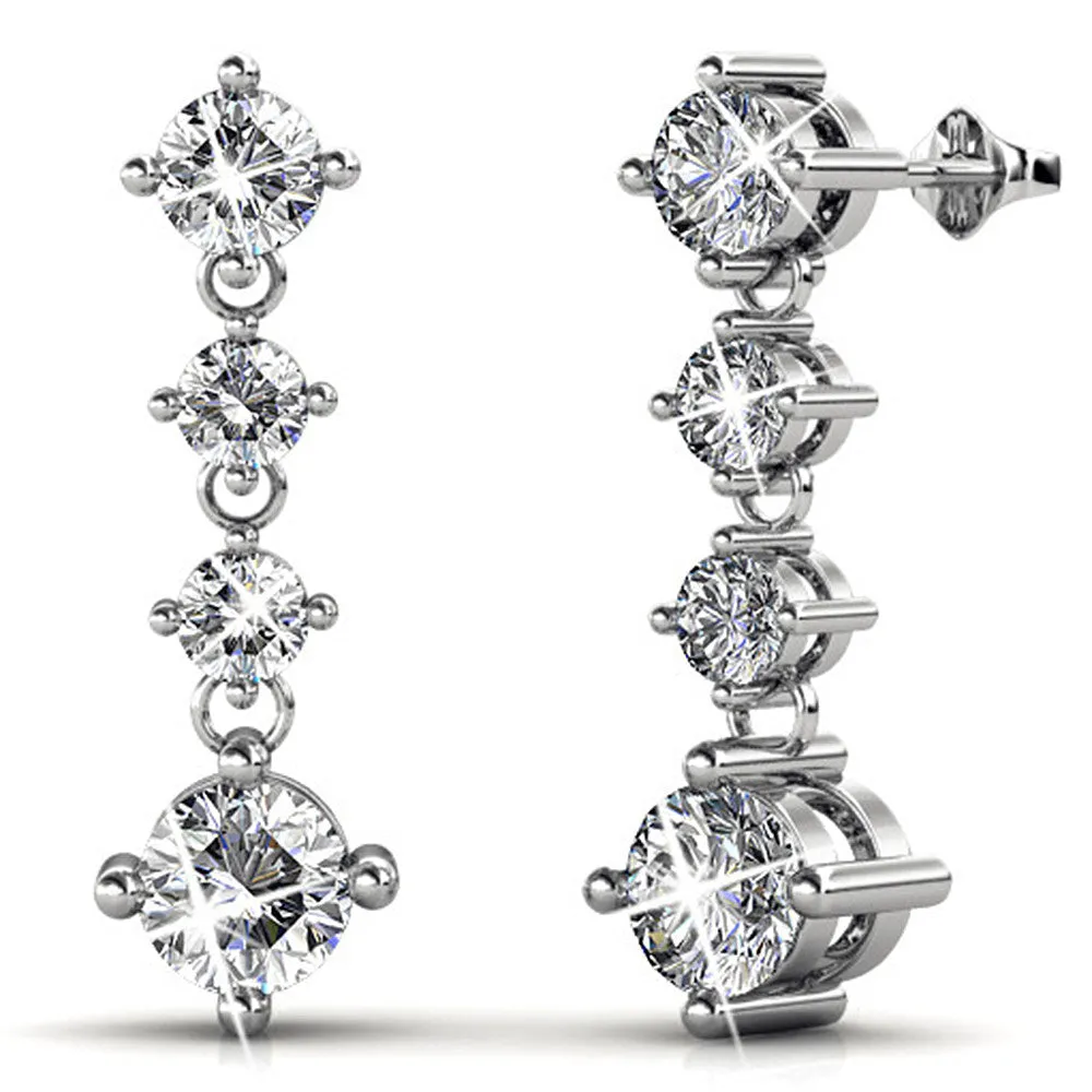 Krystal Couture Earrings Princess of Monaco Drop Earrings  | Clear