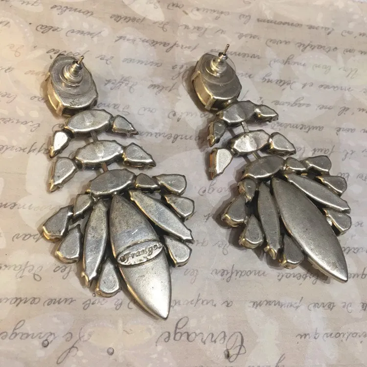 Lapis Vintage Glass Statement Earrings by Frangos
