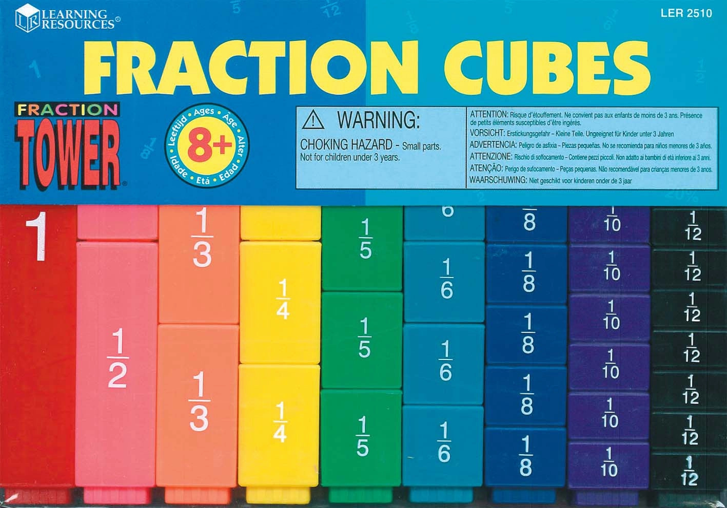 Learning Resources - Fraction Tower Cubes Fraction Set