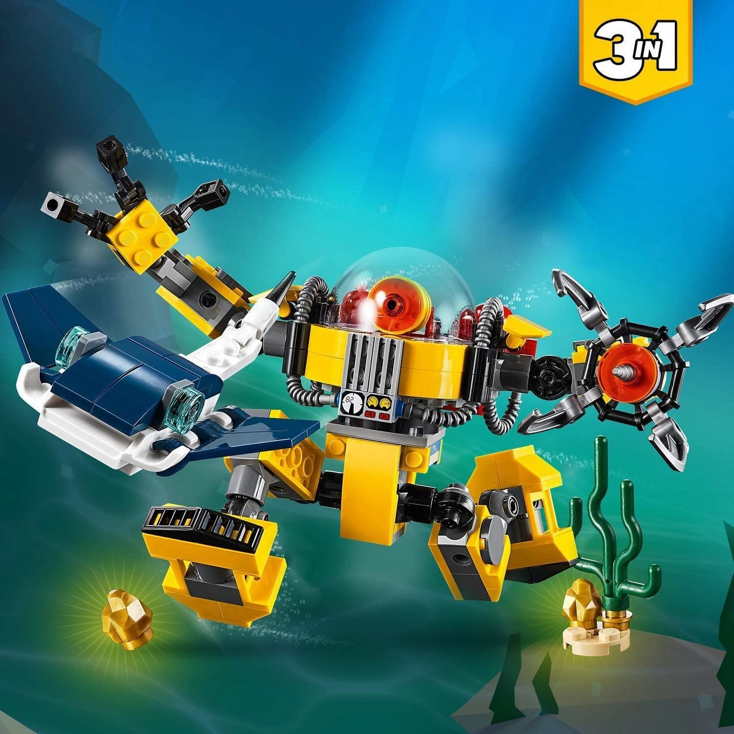 LEGO CREATOR 3in131090 Underwater Robot Crane and Submarine