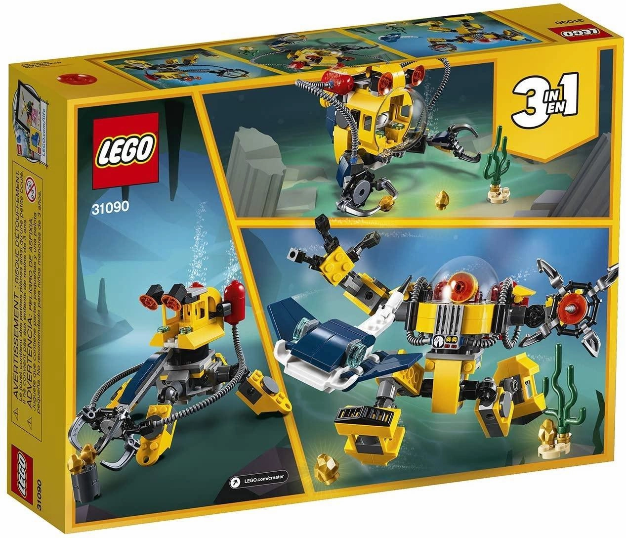 LEGO CREATOR 3in131090 Underwater Robot Crane and Submarine