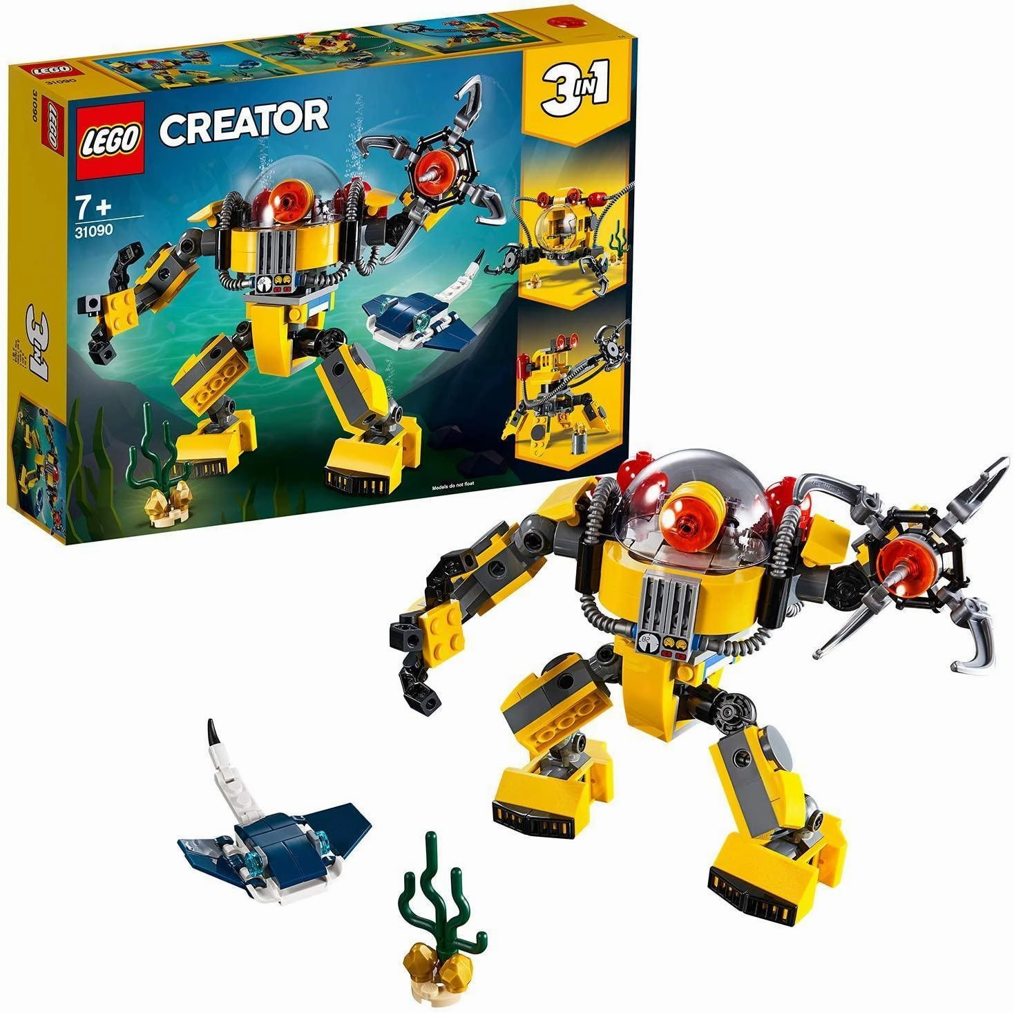 LEGO CREATOR 3in131090 Underwater Robot Crane and Submarine