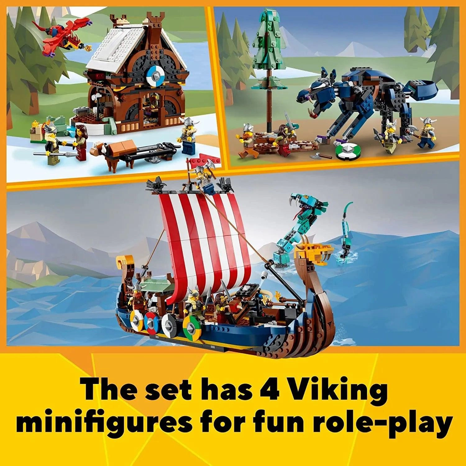 LEGO CREATOR 3in1 31132 Viking Ship and the Midgard Serpent