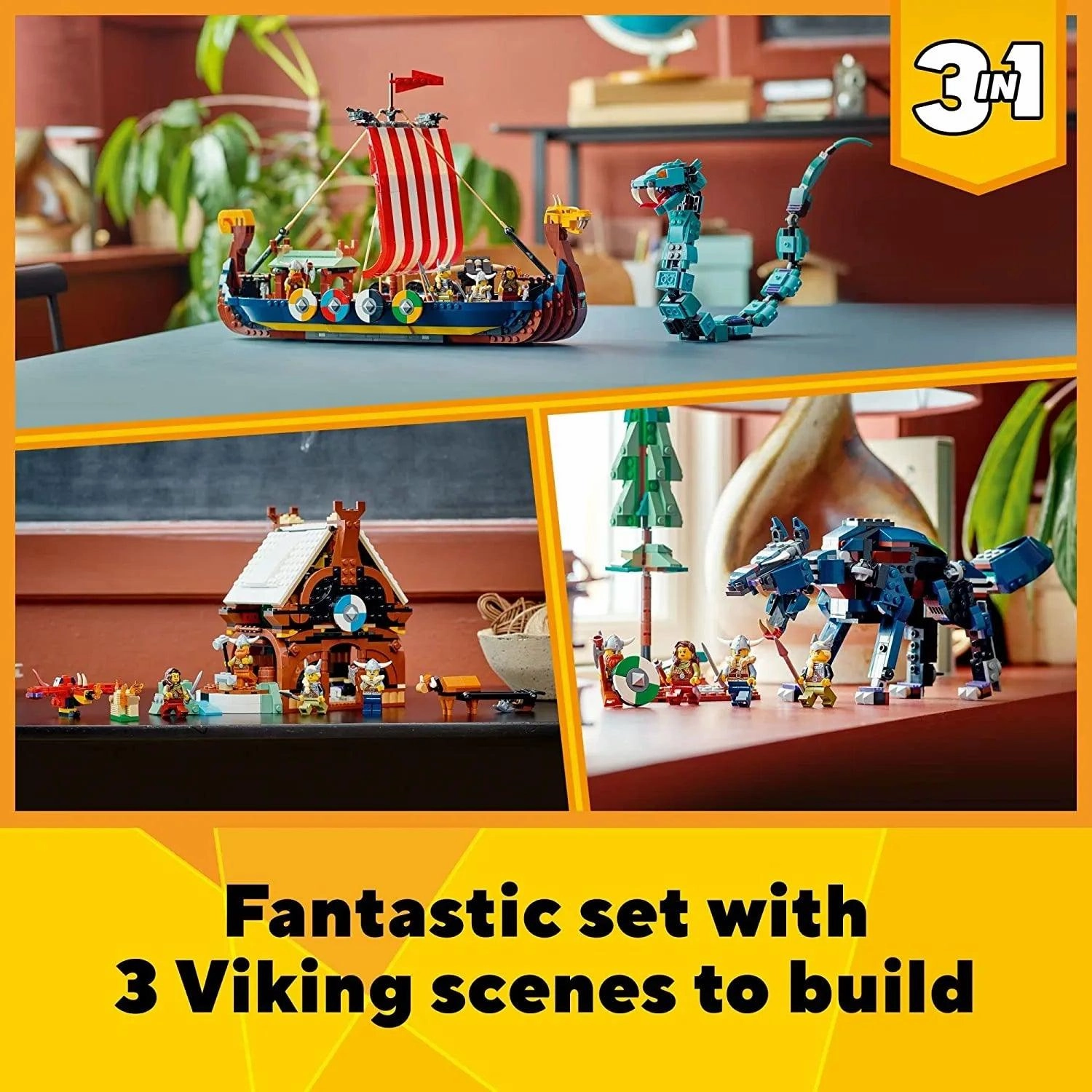 LEGO CREATOR 3in1 31132 Viking Ship and the Midgard Serpent