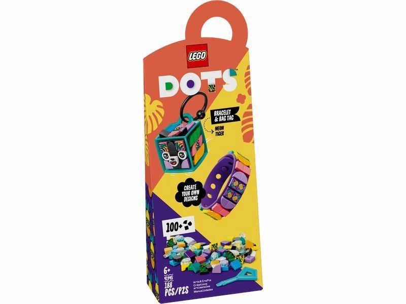 LEGO DOTS 41945 Neon Tiger Bracelet & Bag Tag