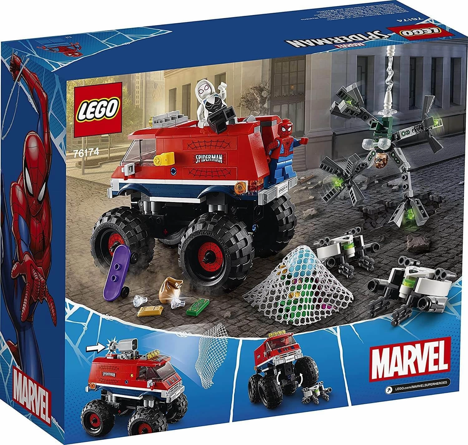 LEGO MARVEL 76174 Super Heroes Marvel Spider-Man's Monster Truck vs. Mysterio