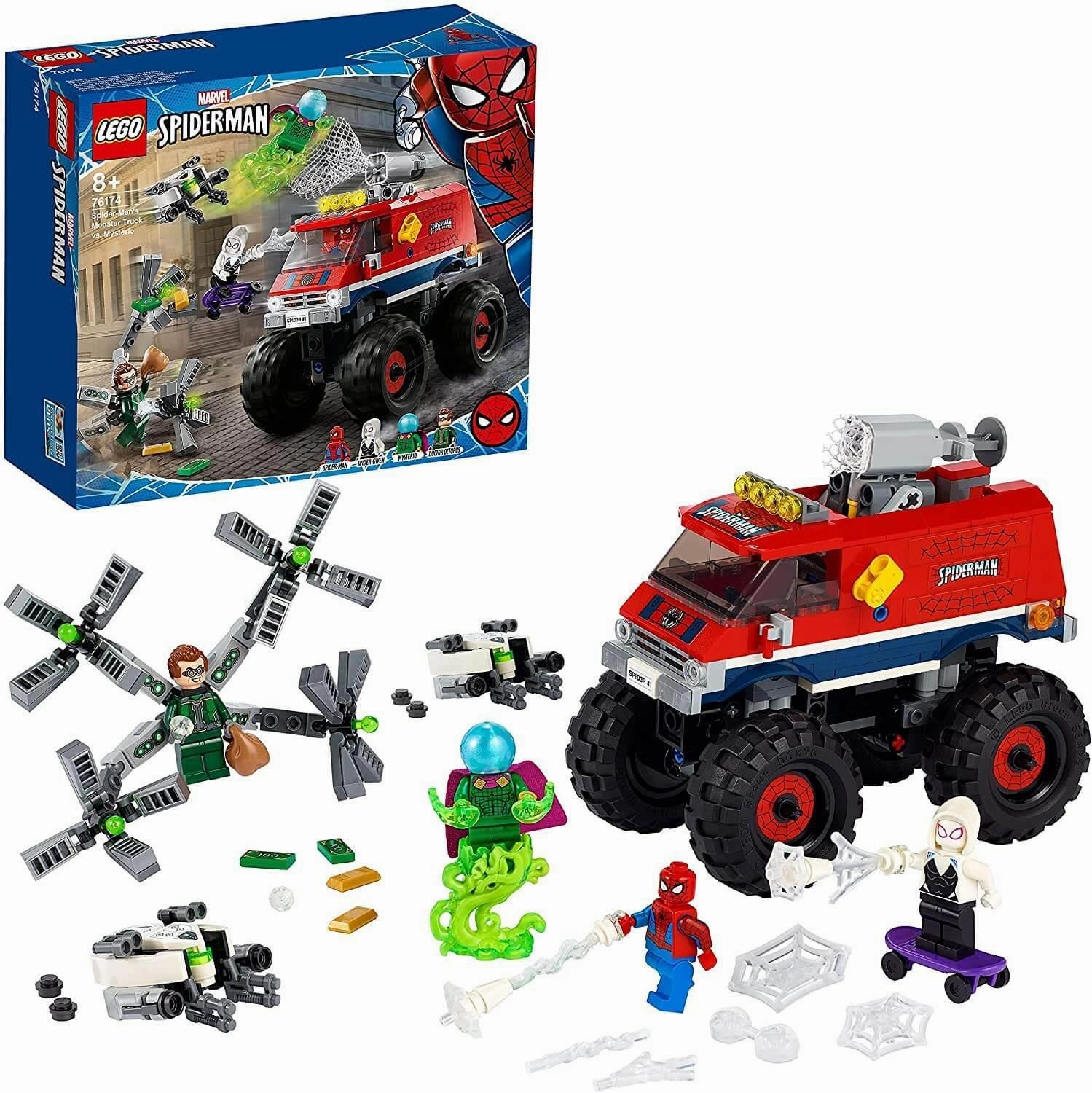 LEGO MARVEL 76174 Super Heroes Marvel Spider-Man's Monster Truck vs. Mysterio