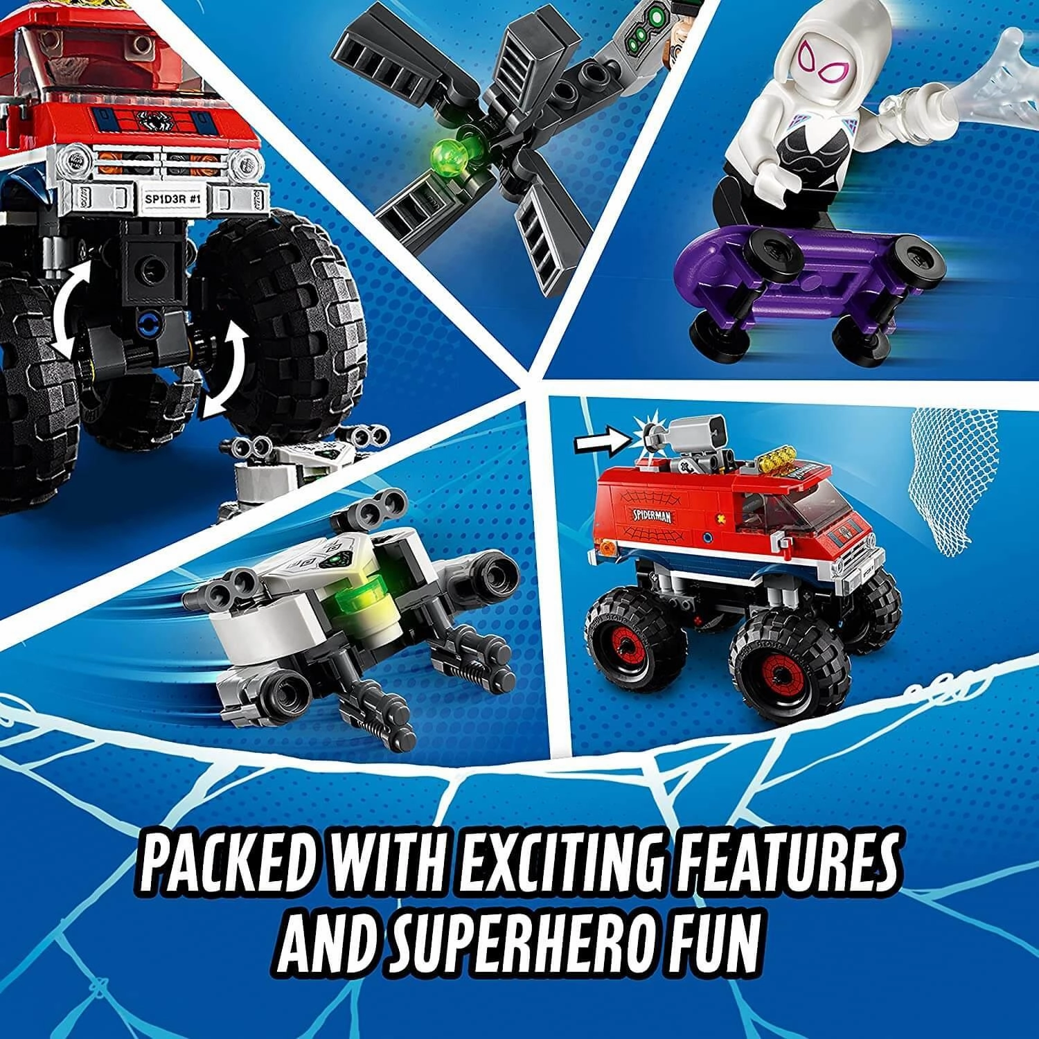 LEGO MARVEL 76174 Super Heroes Marvel Spider-Man's Monster Truck vs. Mysterio