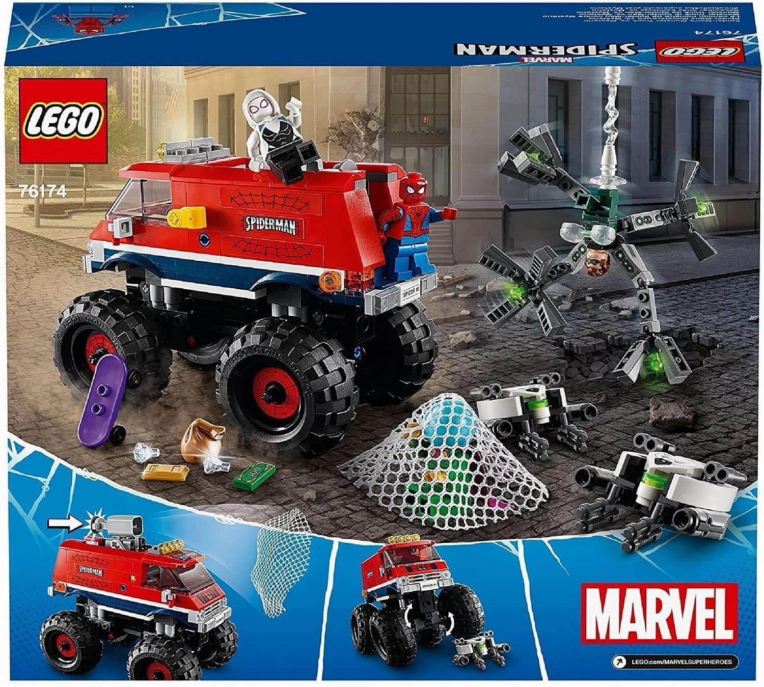 LEGO MARVEL 76174 Super Heroes Marvel Spider-Man's Monster Truck vs. Mysterio