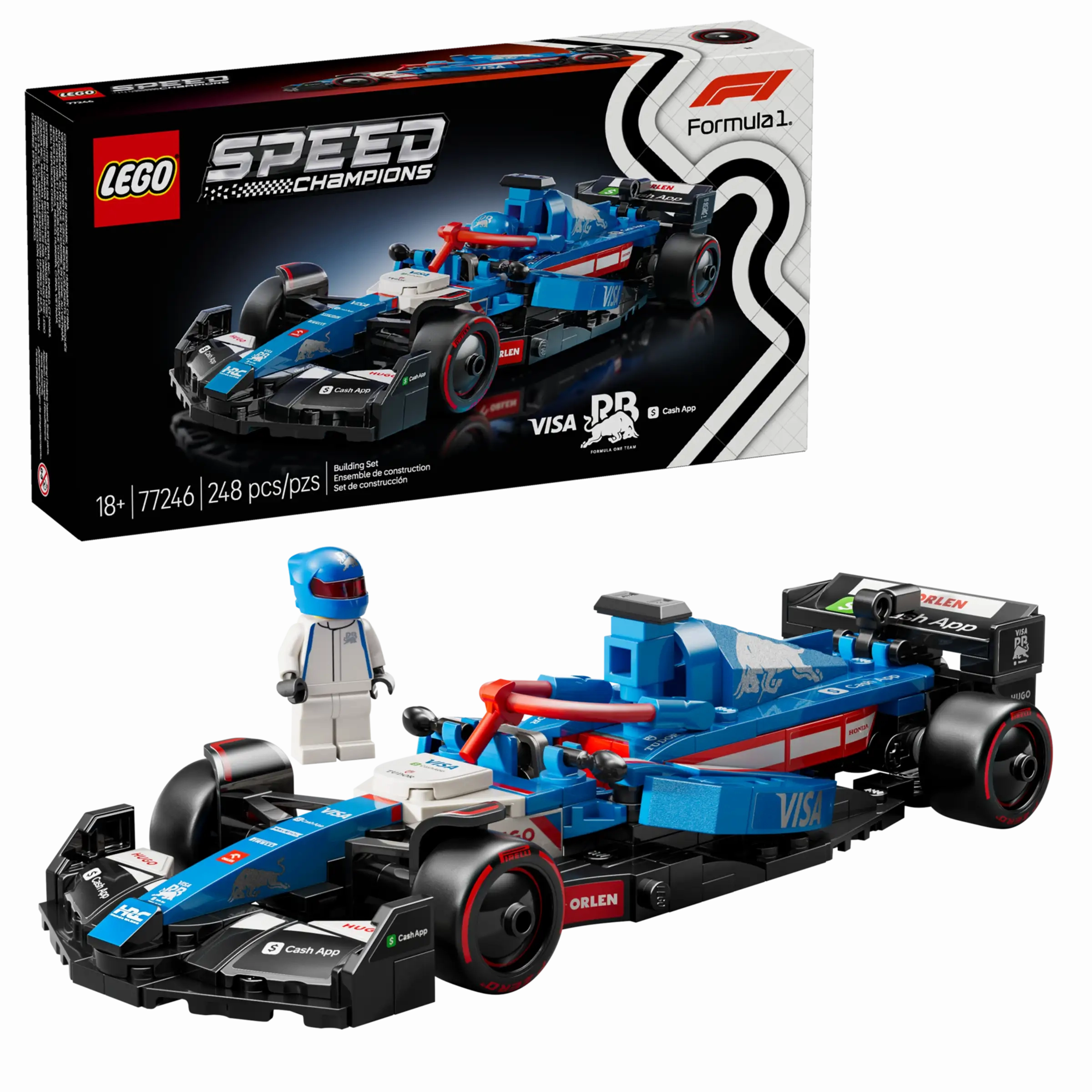 LEGO SPEED CHAMPIONS 77246 Visa Cash App RB VCARB 01 F1 Race Car