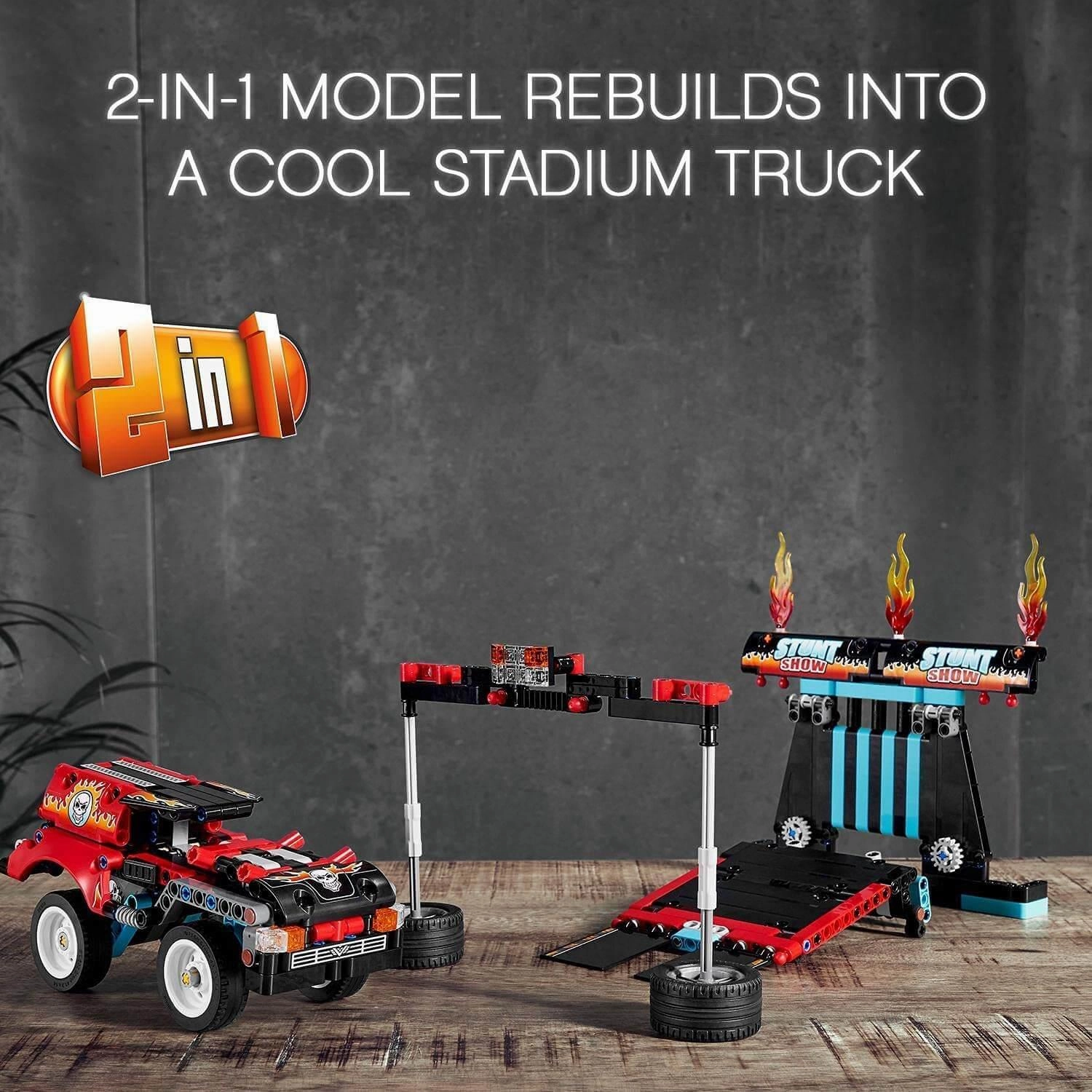 LEGO TECHNIC 42106 Stunt Show Truck & Bike Toys Set