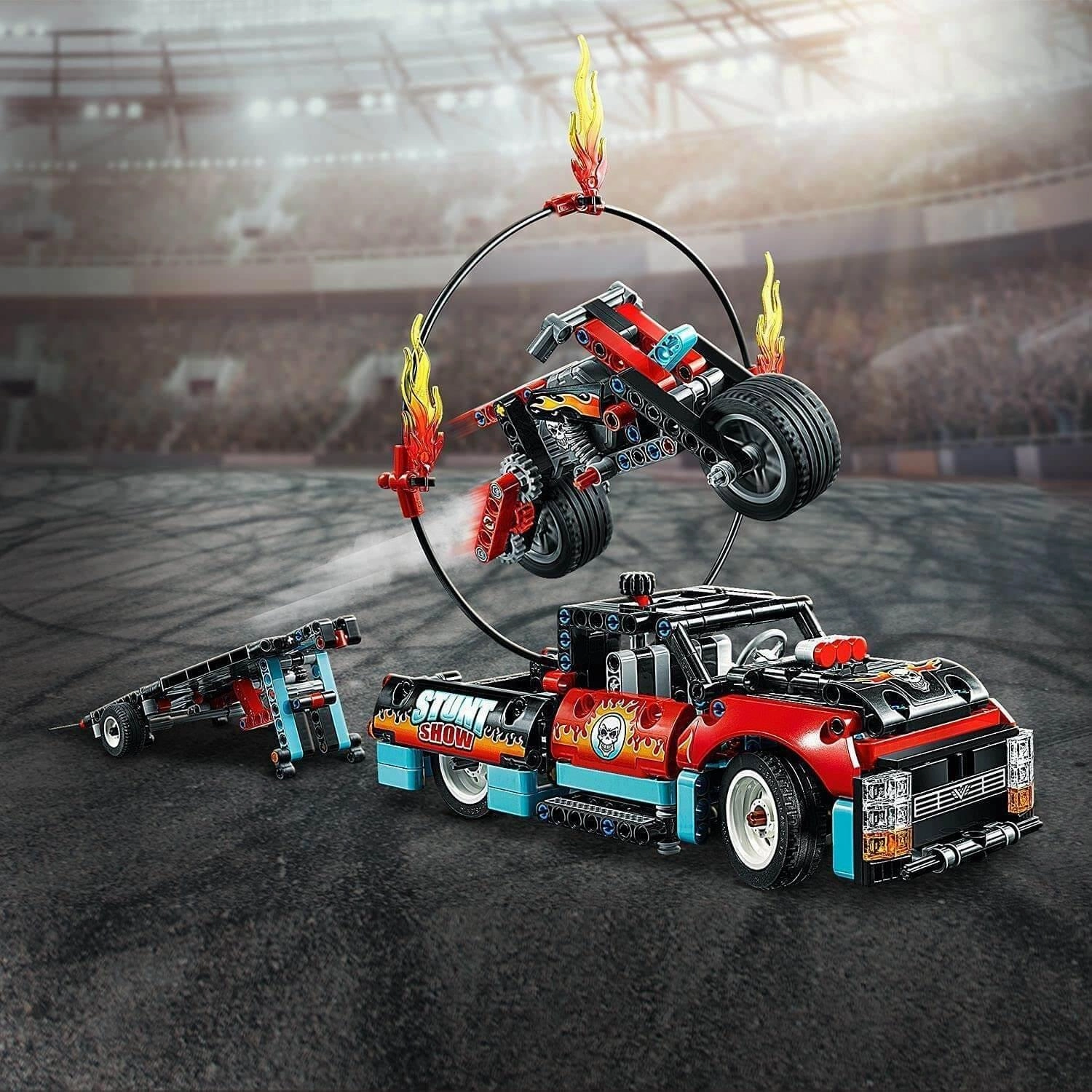 LEGO TECHNIC 42106 Stunt Show Truck & Bike Toys Set