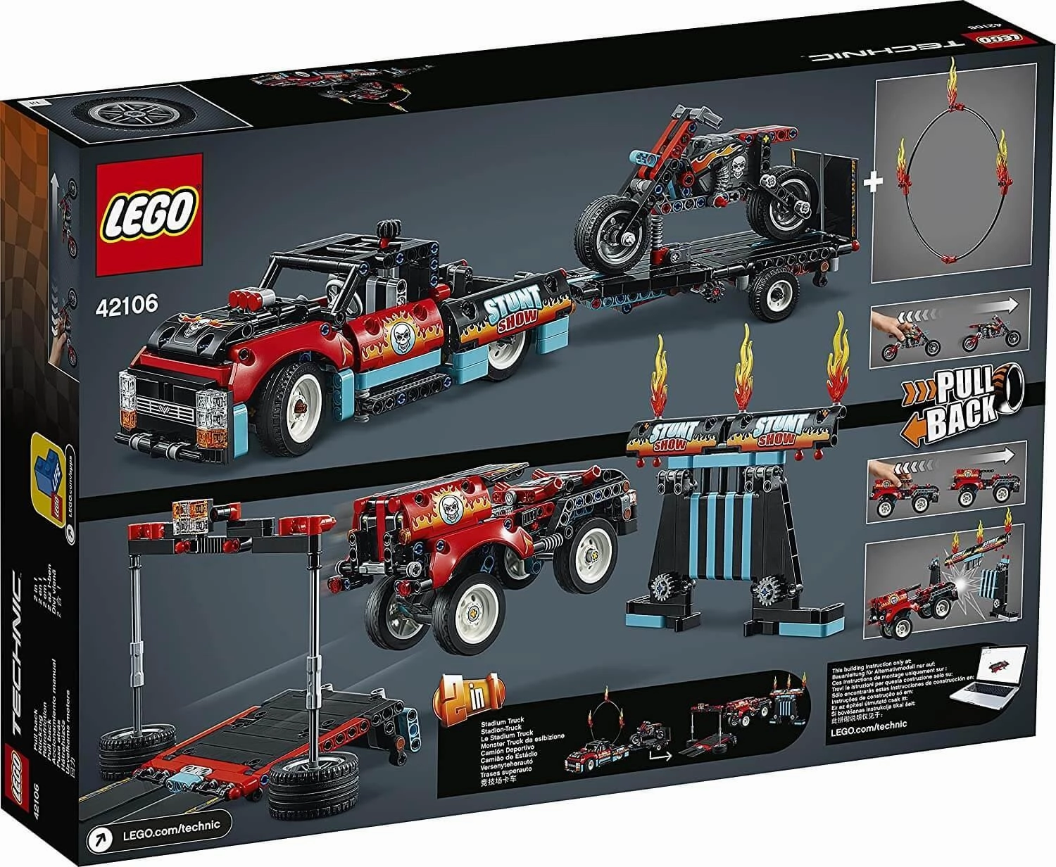 LEGO TECHNIC 42106 Stunt Show Truck & Bike Toys Set