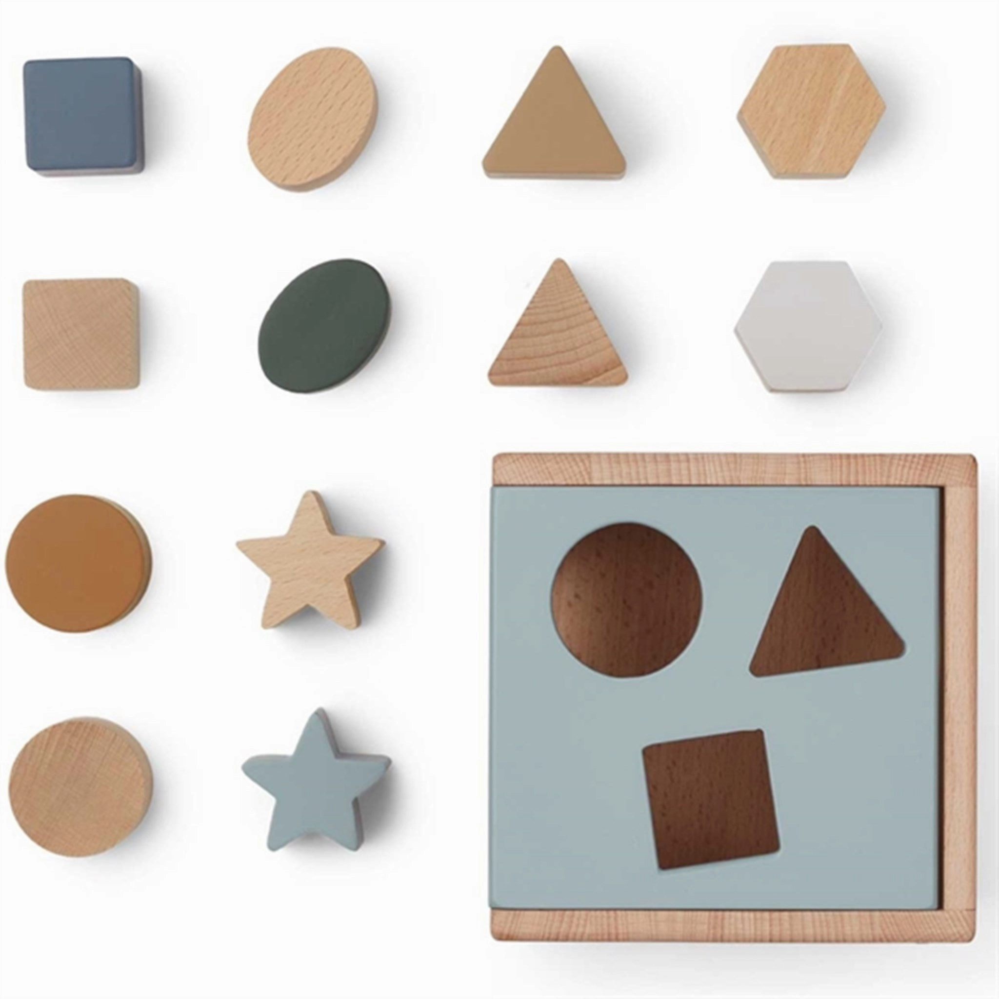 Liewood Mark Puzzle Cube Geometric Blue Fog Multi Mix