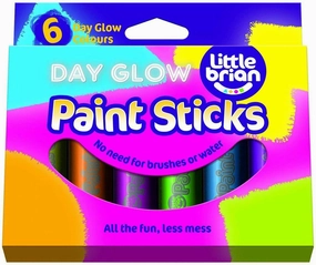 Little Brian Day Glow Paint Sticks 6 Pack
