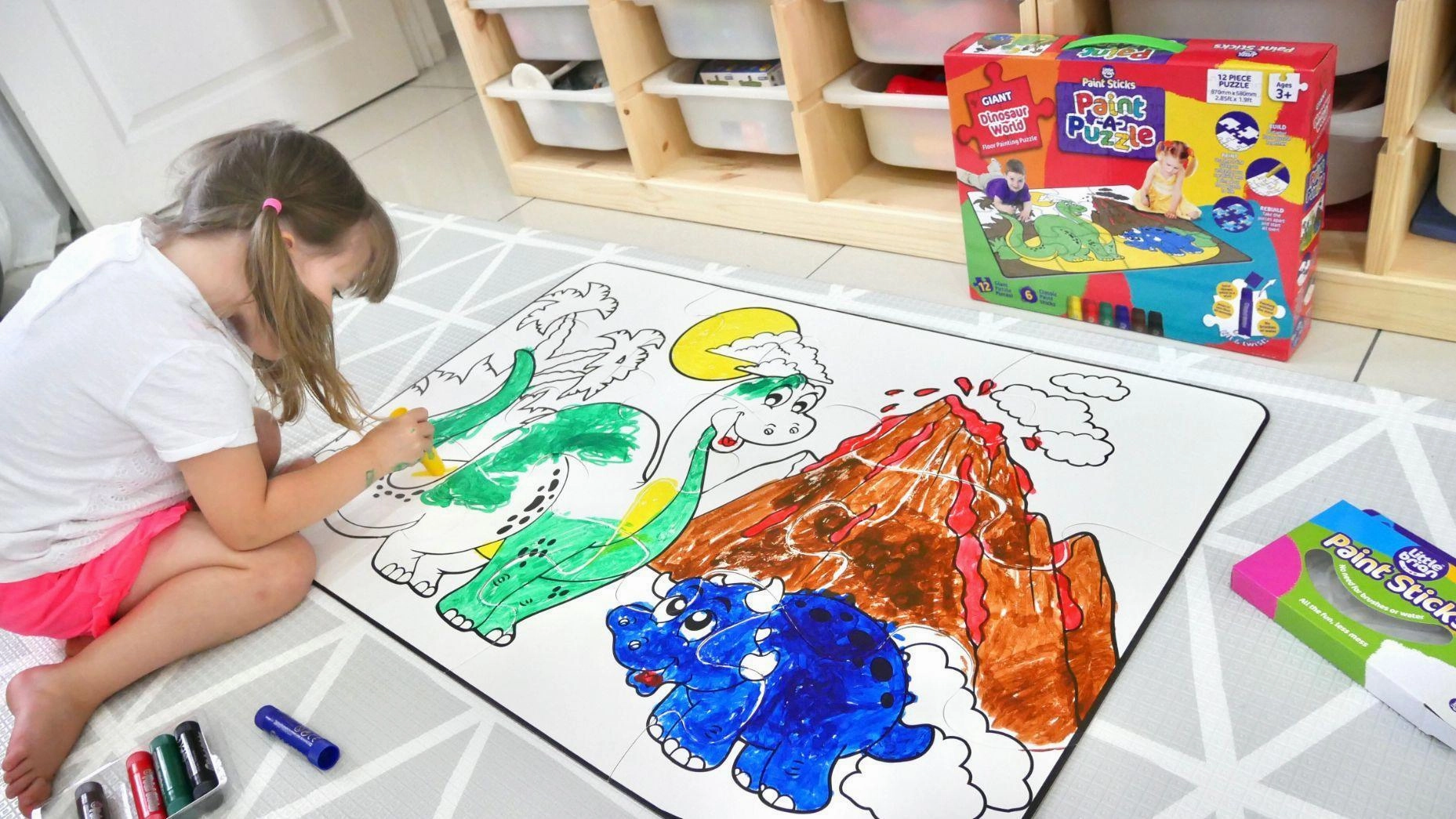 Little Brian Dinosaur World Paint Sticks Paint-A-Puzzle
