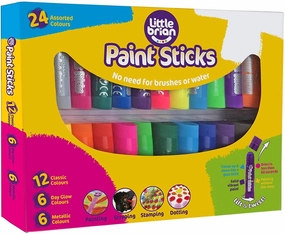 Little Brian Metallic Paint Sticks 24 Pack