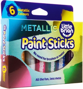 Little Brian Metallic Paint Sticks 6 Pack