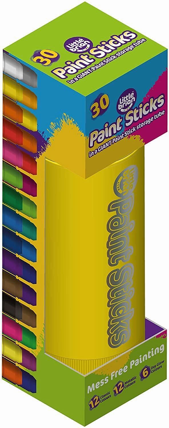 Little Brian Paint Sticks Giant Storage Tube - Includes 30 Paint Sticks