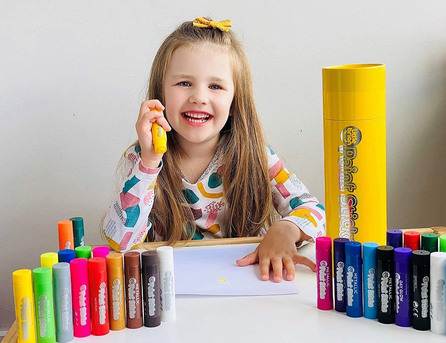 Little Brian Paint Sticks Giant Storage Tube - Includes 30 Paint Sticks