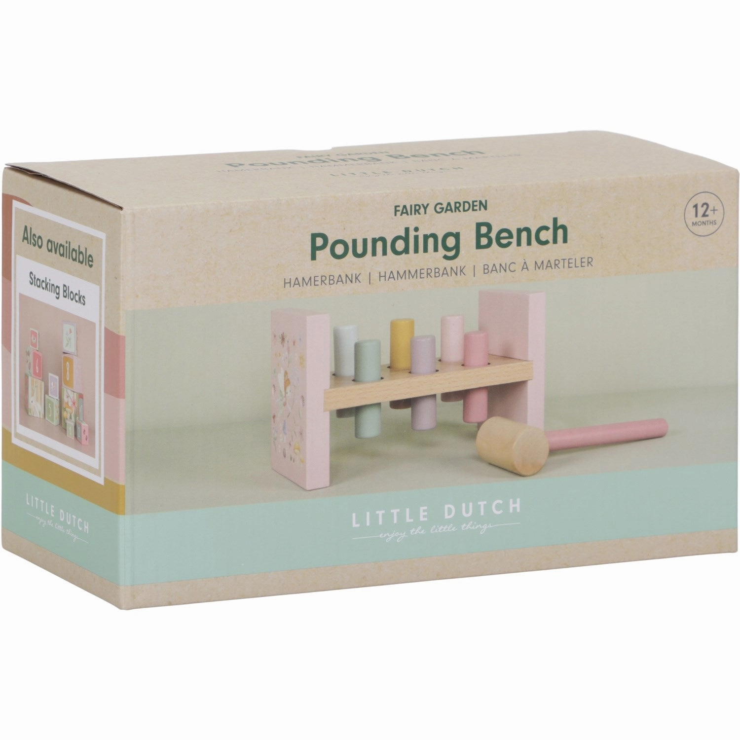 Little Dutch Fairy Garden Pink Pounding Bench
