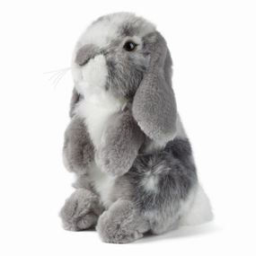 LIVING NATURE Grey Sitting Lop Eared Rabbit AN345G Soft Toy