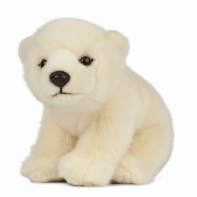 LIVING NATURE Sitting Polar Bear Cub Soft Toy