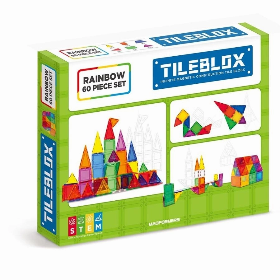 Magformers Tileblox - Rainbow 60 Piece Set