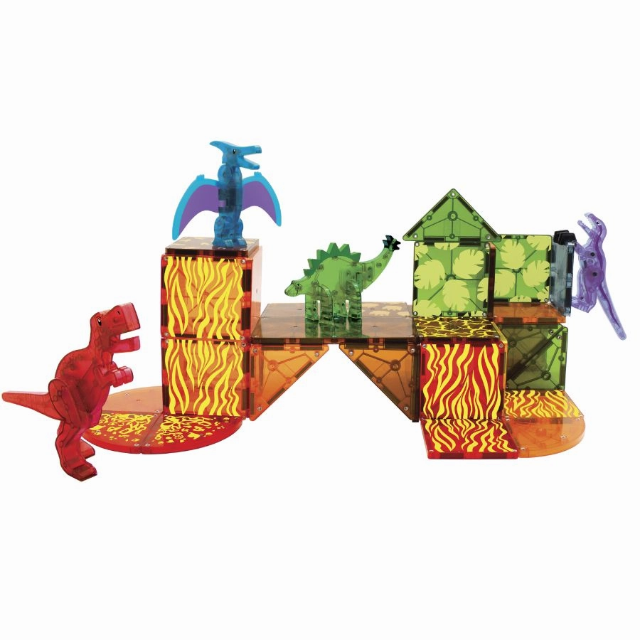 Magna-Tiles - Dino World 40 Piece Set Magnetic Tiles