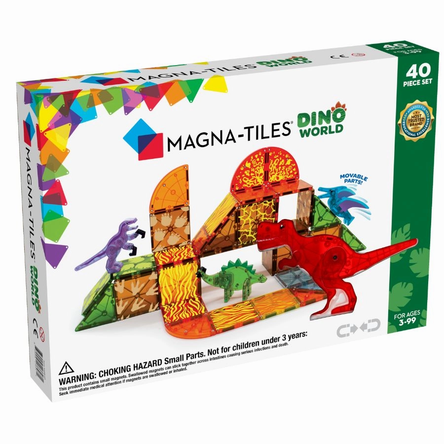 Magna-Tiles - Dino World 40 Piece Set Magnetic Tiles