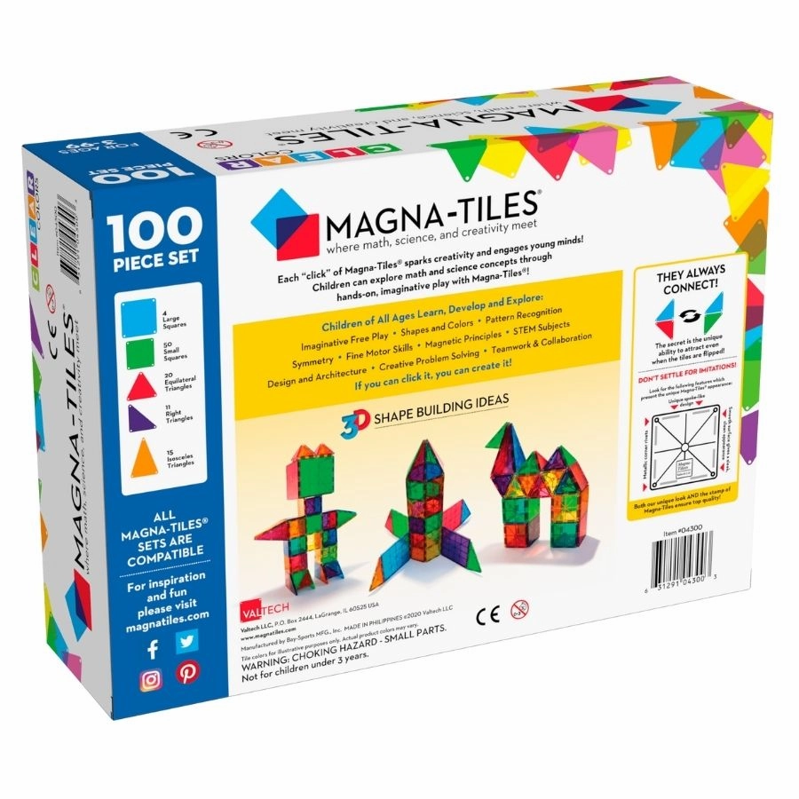 Magna Tiles Clear Colours 100 Piece