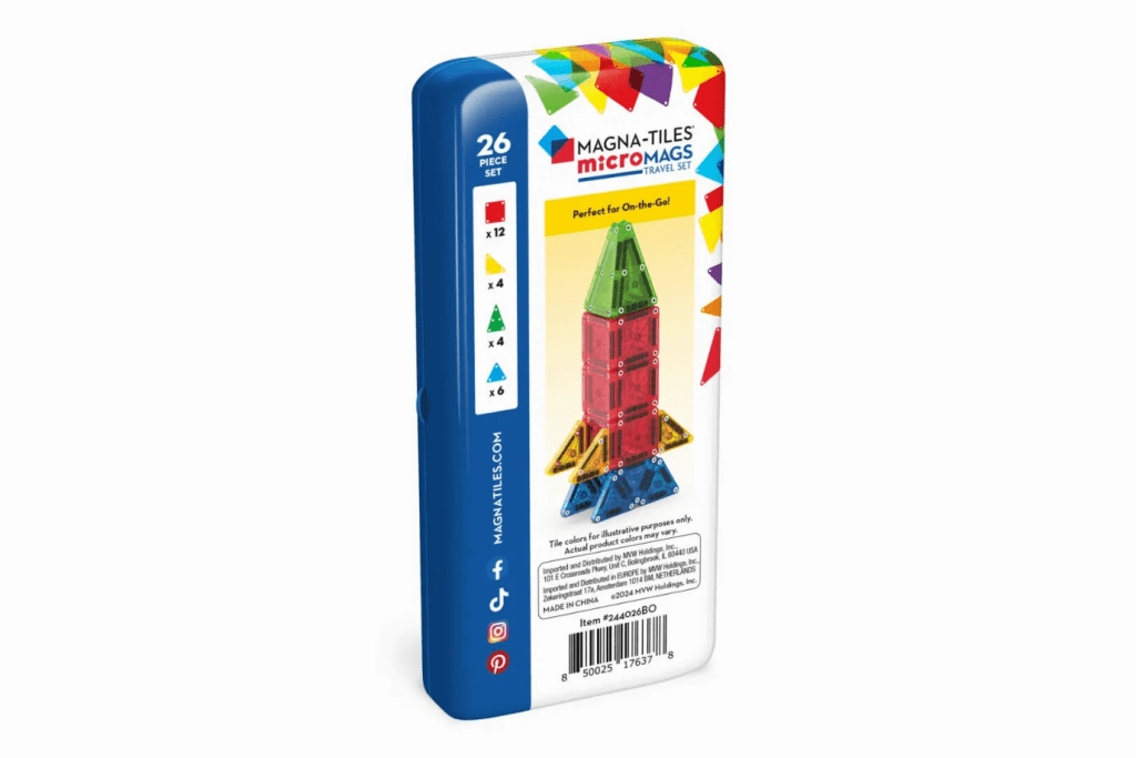 MAGNA-TILES microMAGS 26 Piece Travel Set (Bold Colours)