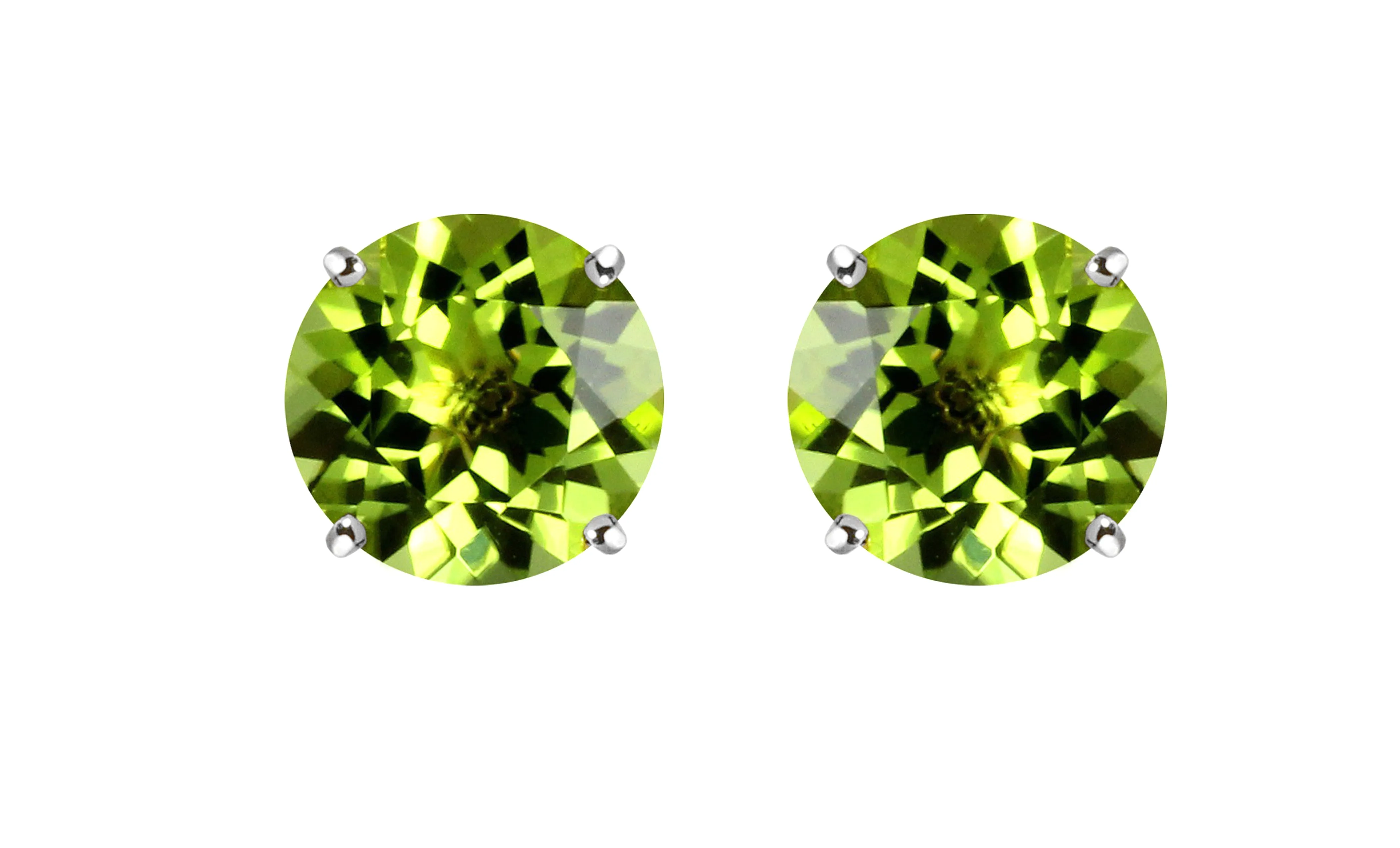 Magnolia 18k White Gold Plated Solitaire Stud Earrings with 1ct Simulated Diamond Crystals