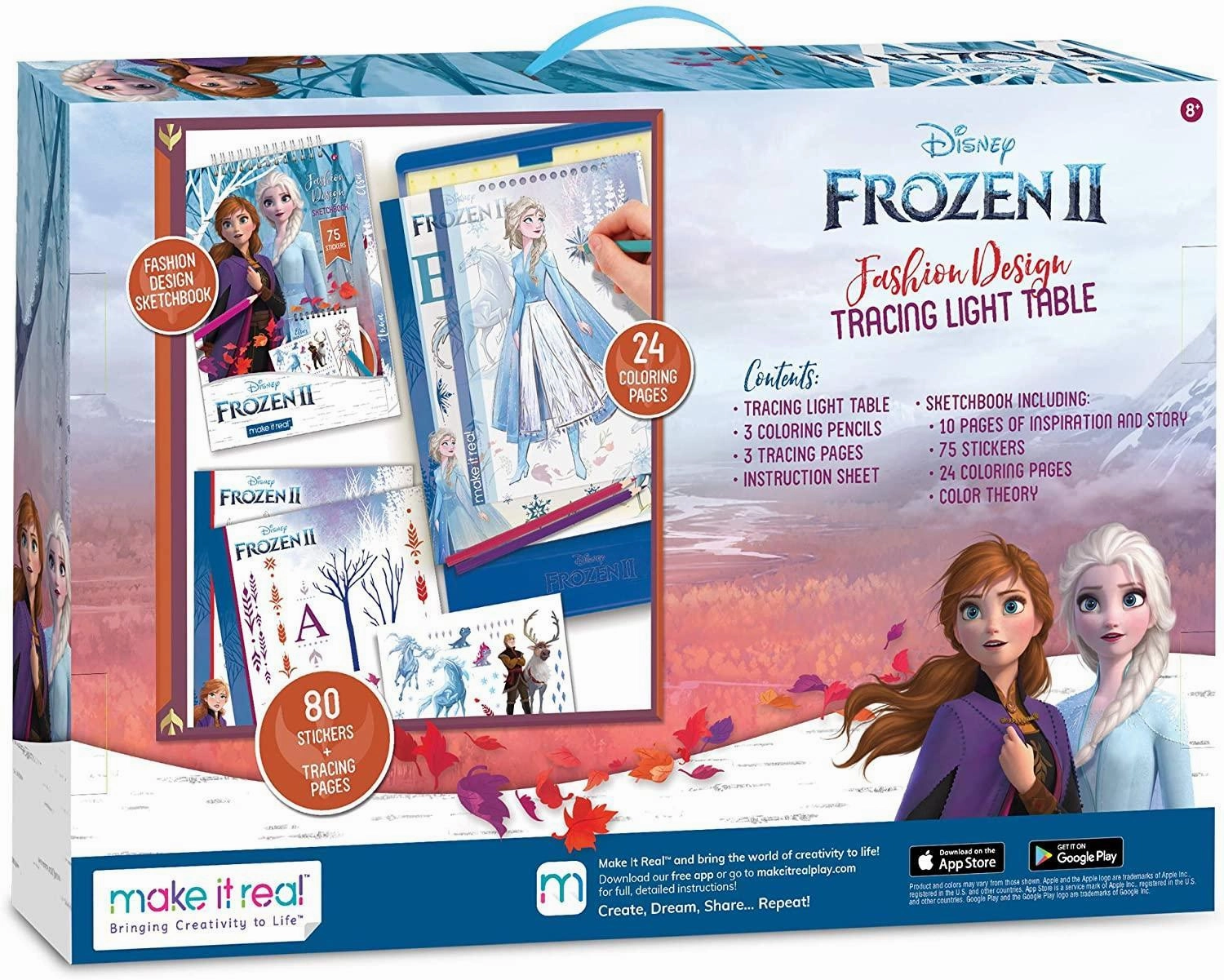 Make It Real 4254 Disney Frozen 2 Fashion Design Tracing Light Table