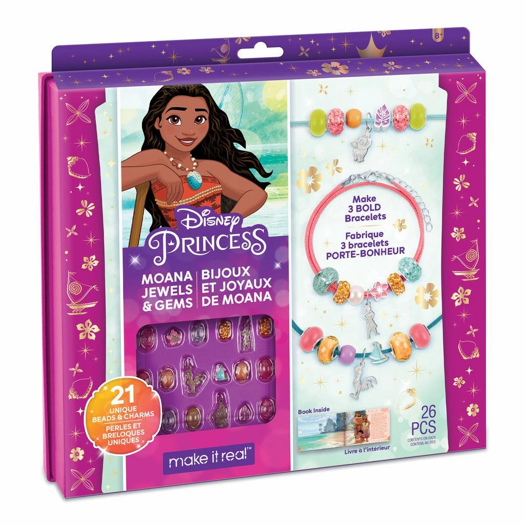 Make it Real Disney Princess Jewels and Gems Moana Jewellery Making Kit