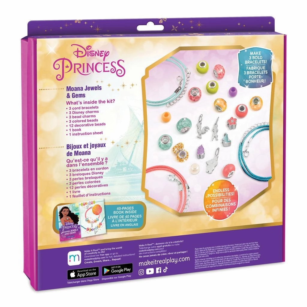 Make it Real Disney Princess Jewels and Gems Moana Jewellery Making Kit