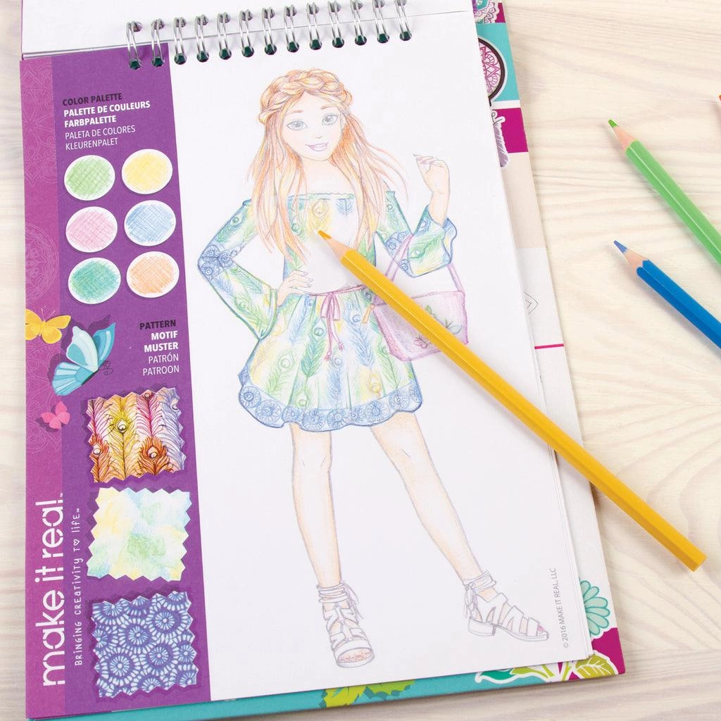 Make it Real Fashion Design Sketchbook & Stickers - Blooming Creativity