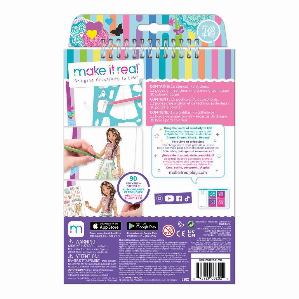 Make it Real Fashion Design Sketchbook & Stickers - Blooming Creativity