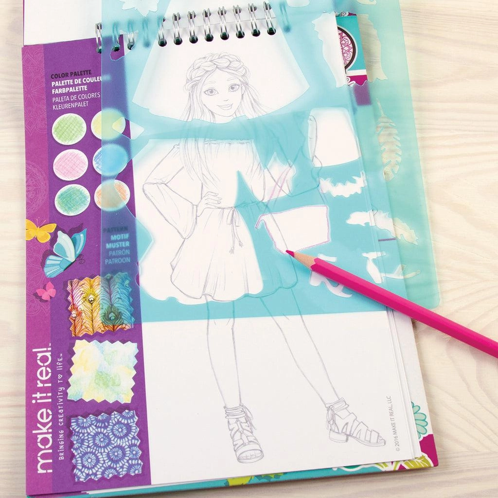 Make it Real Fashion Design Sketchbook & Stickers - Blooming Creativity