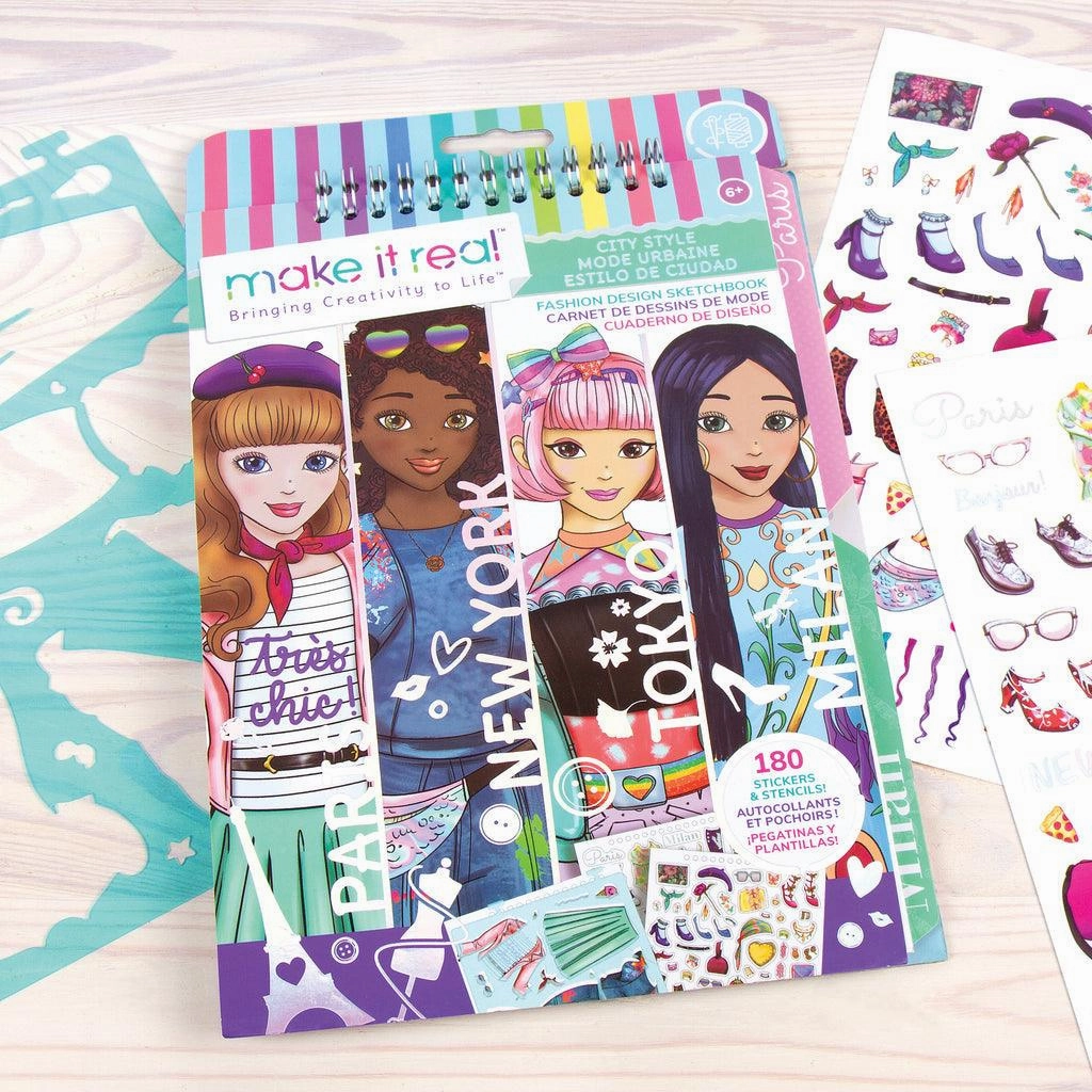Make it Real Fashion Design Stickers & Sketchbook: City Style