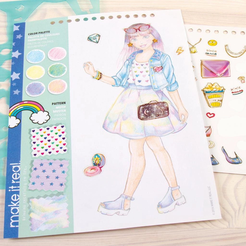 Make it Real Fashion Design Stickers & Sketchbook: Digital Dream